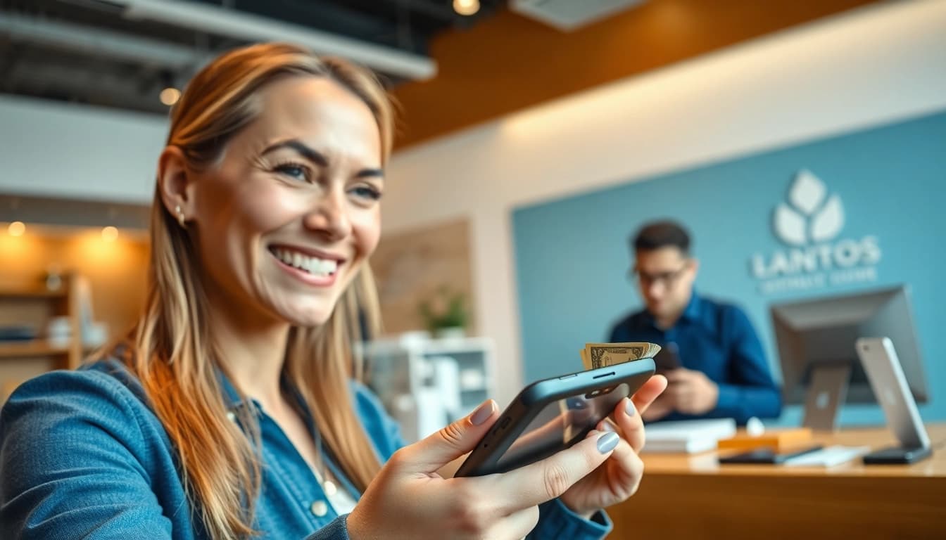 Sell Your Old Phone For Cash while engaging in a positive customer transaction.