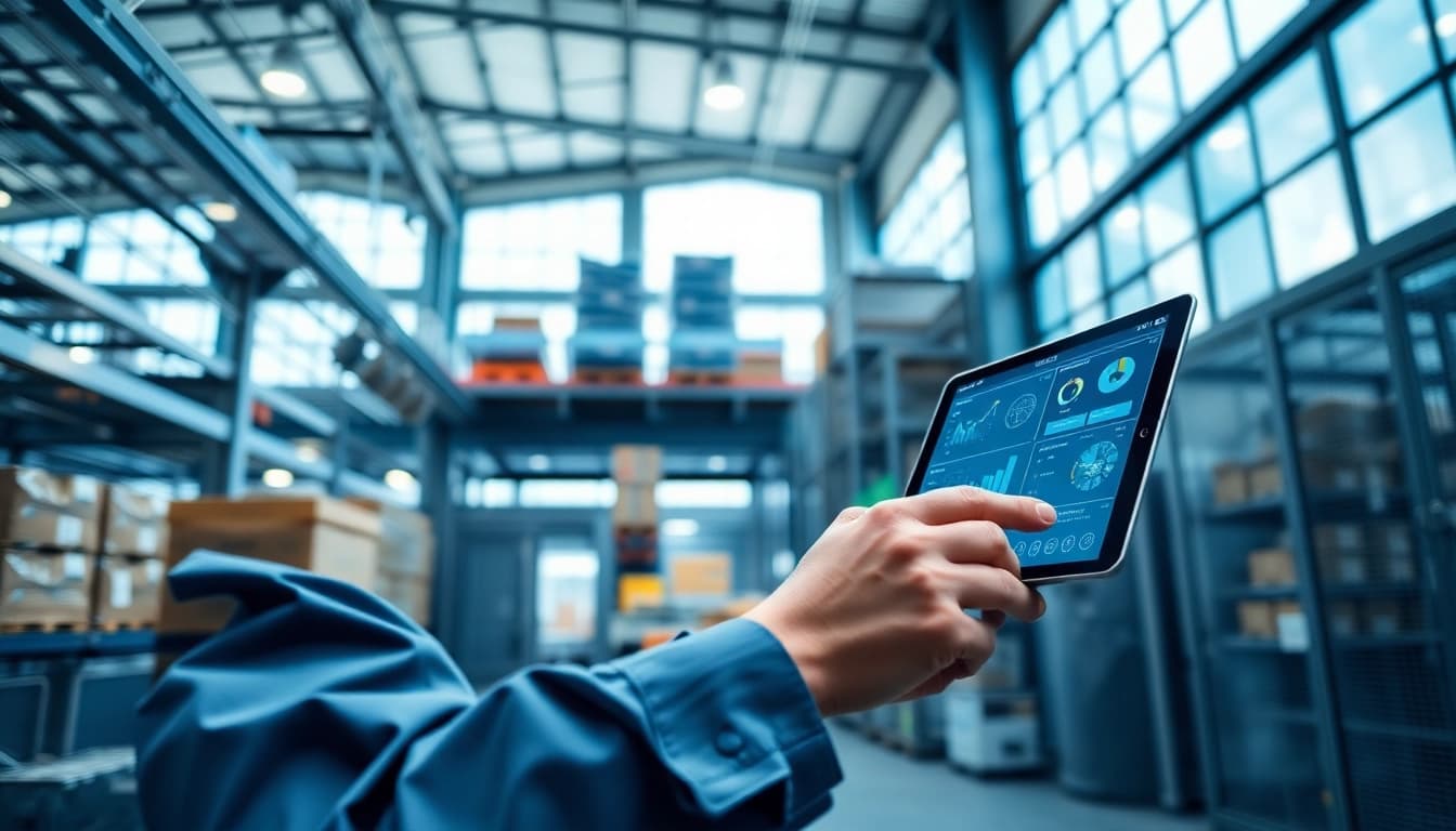 Batch traceability software used by a supply chain manager in a modern manufacturing facility.