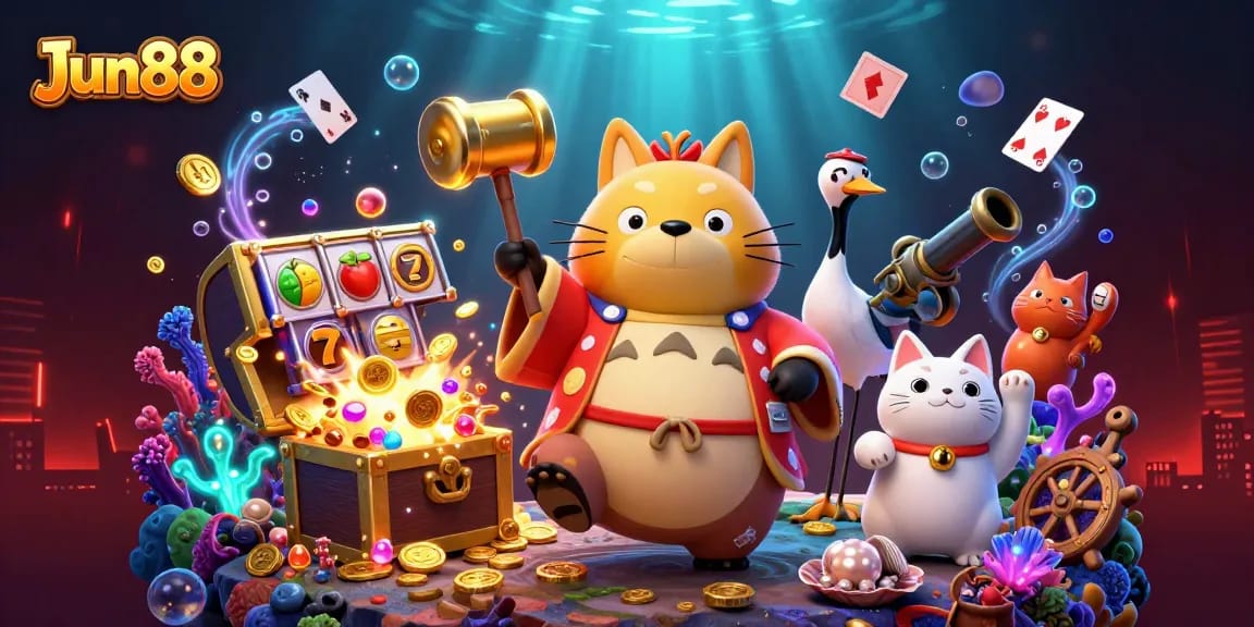 Engage with Jun88's vibrant casino gaming world featuring dynamic characters and games.