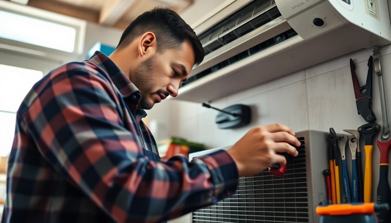 AC Repair Tampa service being performed by a skilled technician in a residential setting.
