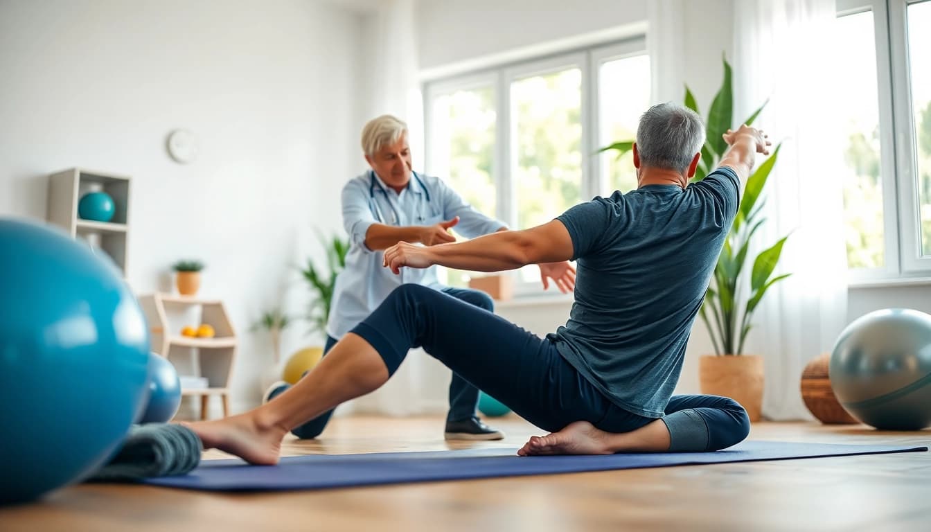 Learn how to get rid of back pain through effective stretching techniques in a professional setting.