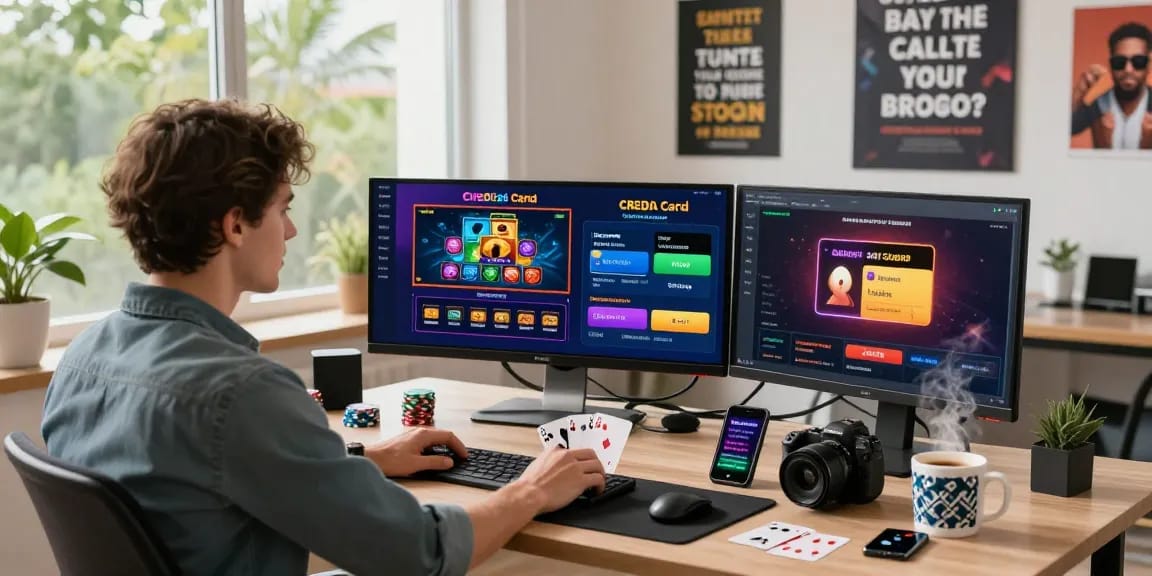 Engaging online gambling experience at https://ukspace2017.co.uk/ with multiple screens showing credit card casinos.
