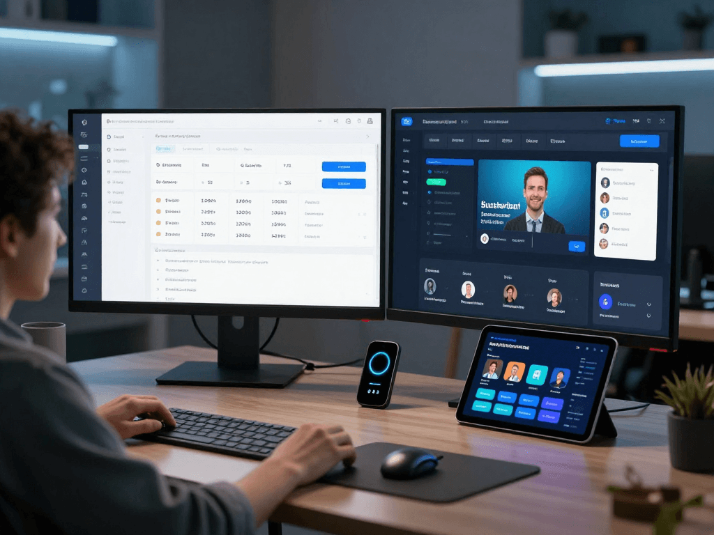 An IPTV reseller panel showcased on a developer's dashboard, featuring cloud computing and software analytics tools for effective subscription management.