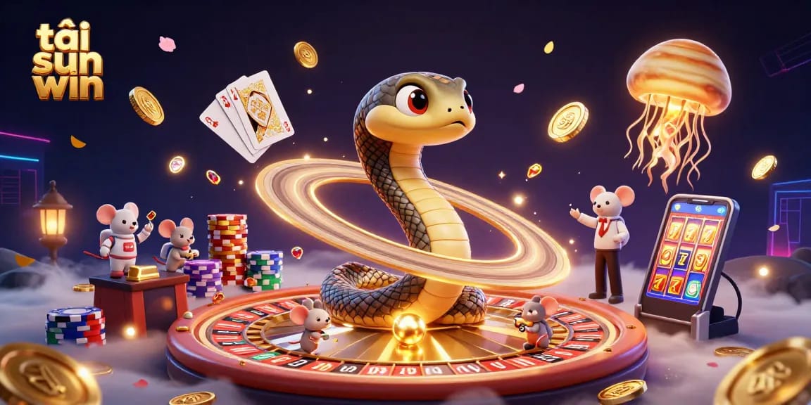 Place bets on the cosmic roulette with tải sun win in this vibrant 3D casino illustration.