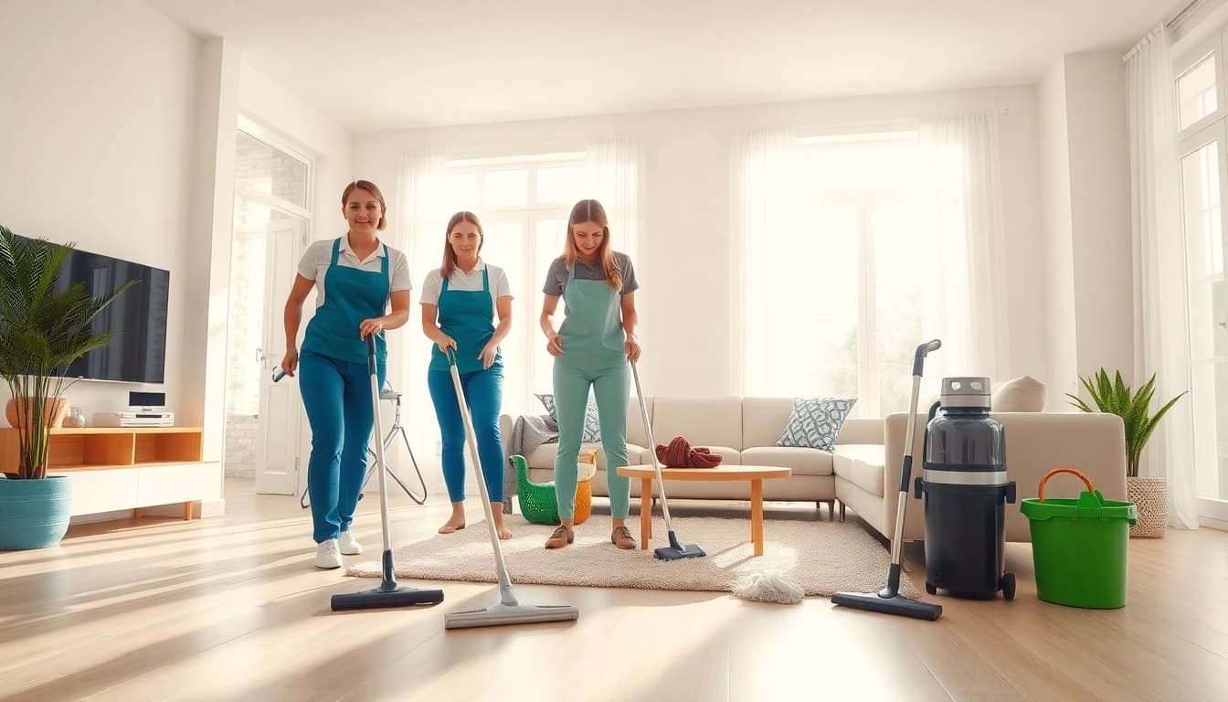 Providing cleaning services near me in a bright and polished home environment.