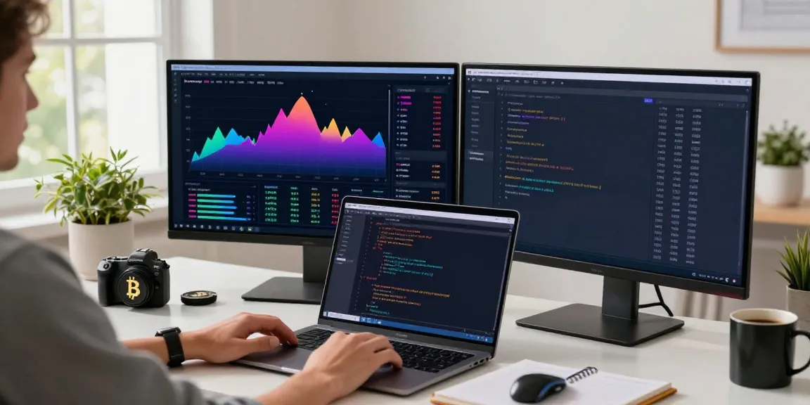 Official website showcases a secure cryptocurrency trading setup with digital wallet and charts.