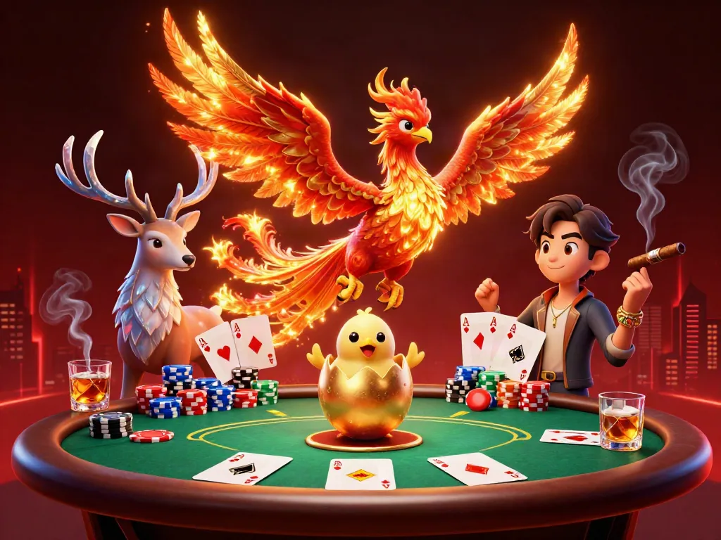 Experience high-stakes excitement at 789clubb with a phoenix theme poker illustration.