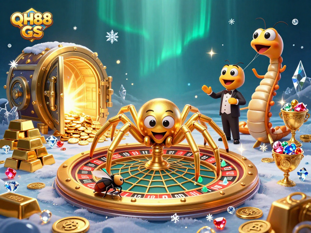 Engage with QH88 GS in a thrilling casino-themed adventure featuring dynamic characters and treasures.