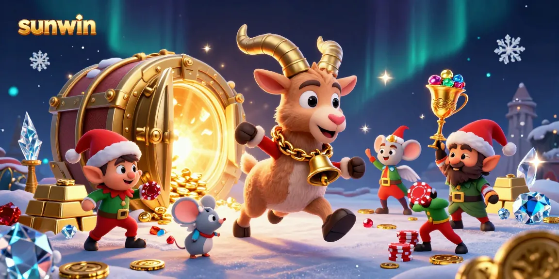 Experience the thrill of sunwin as Krampus entertains in a vibrant holiday-themed casino.