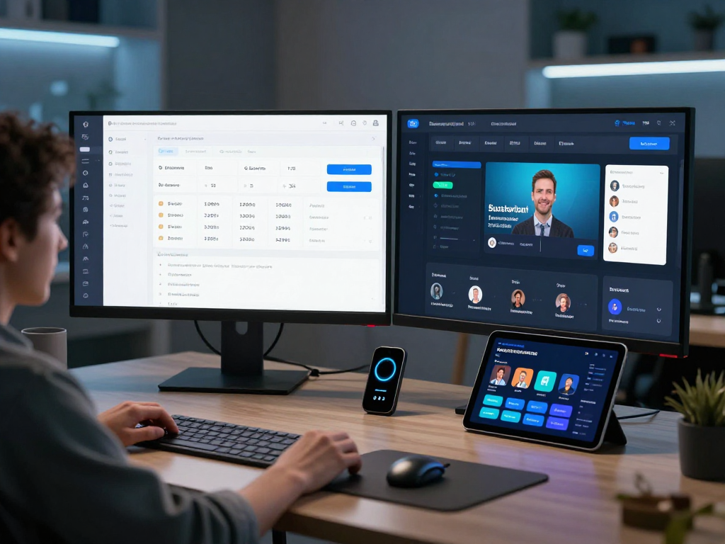 An IPTV reseller panel showcased on a developer's dashboard, featuring cloud computing and software analytics tools for effective subscription management.