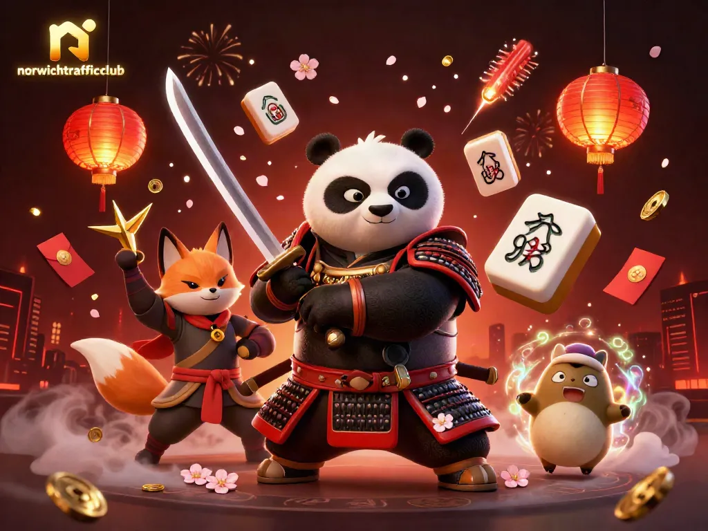 Engage with the thrilling world of norwichtrafficclub featuring animated samurai panda, ninja fox, and spirit tanuki.