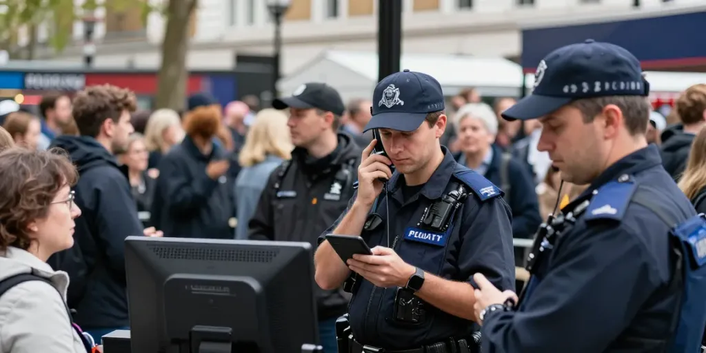 Private Security services ensuring crowd safety at a London's event.