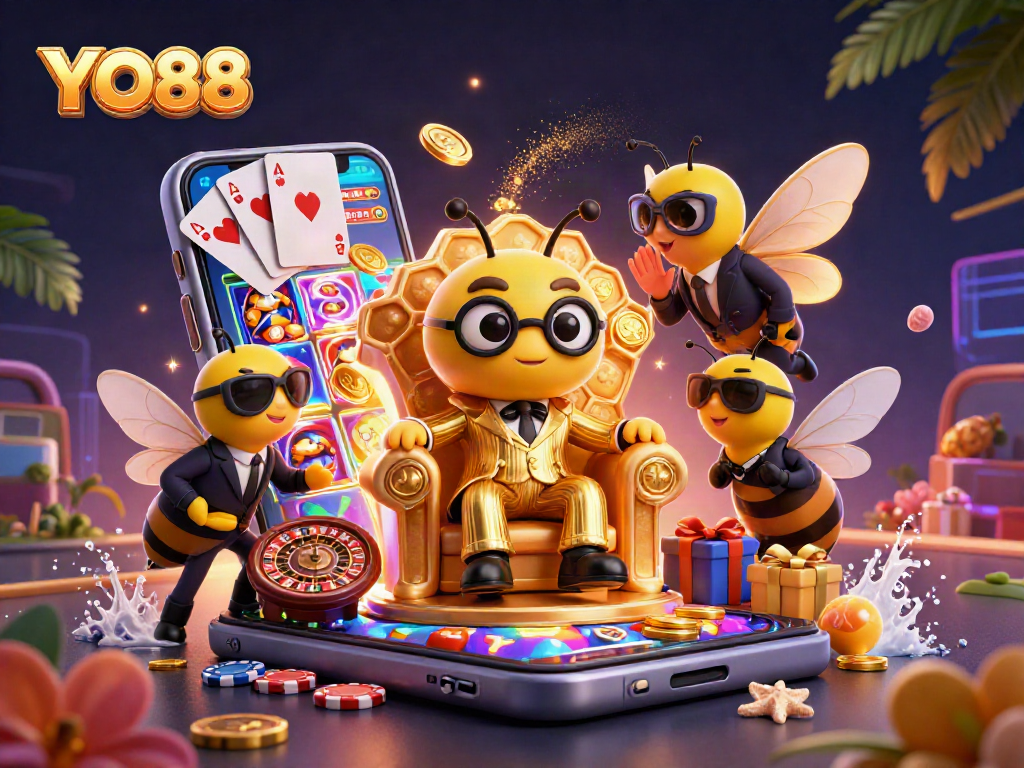 Engage with YO88's vibrant casino experience, featuring dynamic gaming elements and exciting characters.