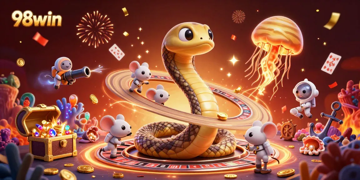 Place bets in style with 98win’s dynamic cosmic casino scene featuring engaging characters and thrilling elements.