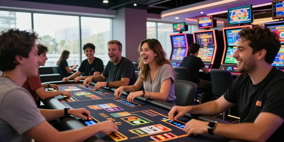 Exciting gameplay at online casinos that accept credit cards with players enjoying various games in a modern casino setting.